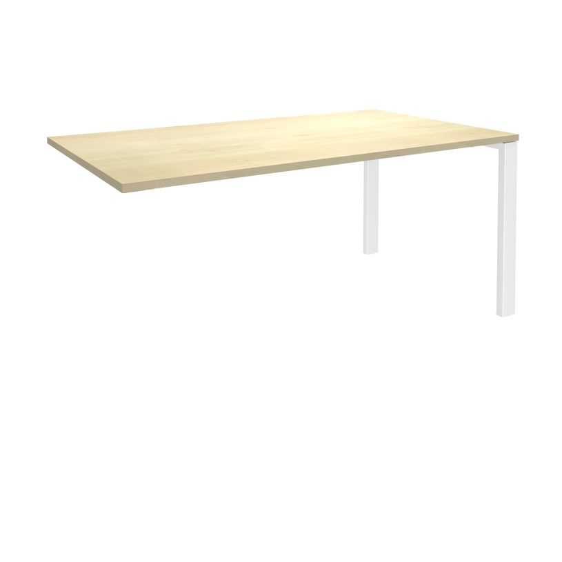 0404000121428-Bureau simple IRIS - L160 cm - Plan suivant - Pieds blanc - plateau imitation Erable-P_400012142_1-0