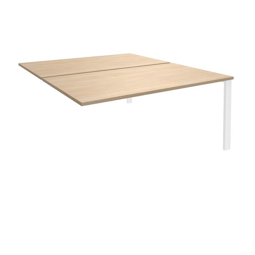 0404000122043-Bureau Bench IRIS - L120 cm - Plan suivant - Pieds blanc - plateau imitation Chêne clair-P_400012204_1-0