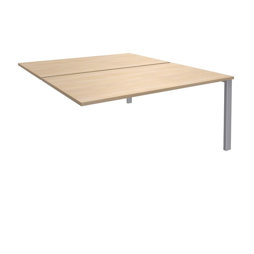 0404000122173-Bureau Bench IRIS - L140 cm - Plan suivant - Pieds aluminium - plateau imitation Chêne cl-P_400012217_1-0