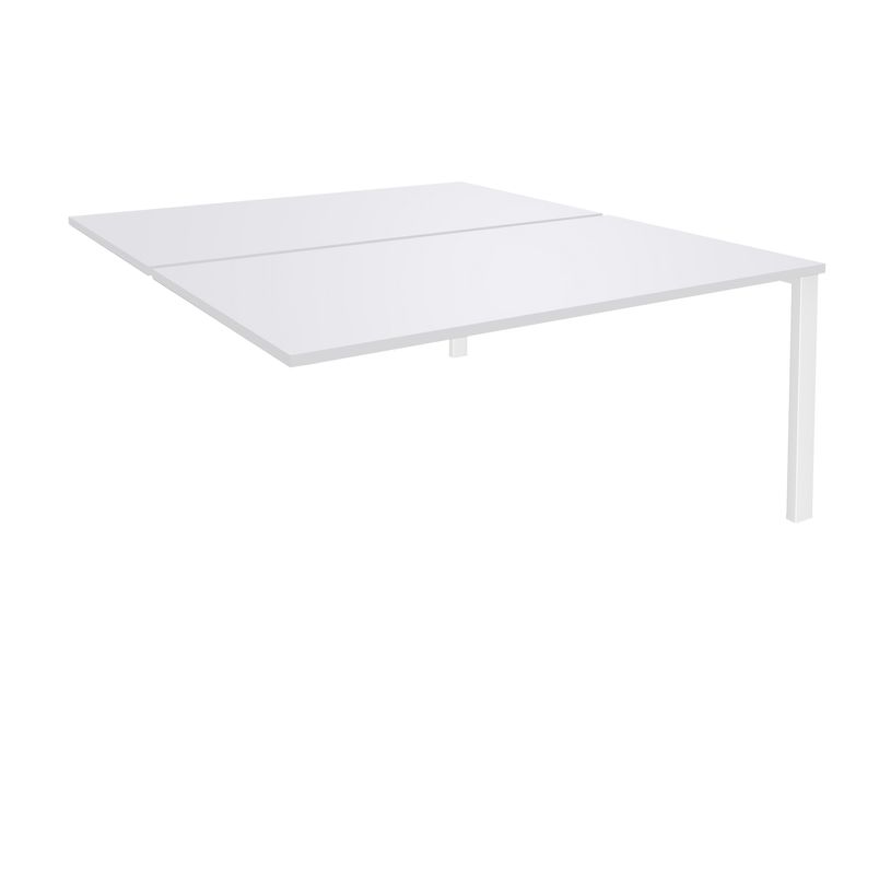 0404000122302-Bureau Bench IRIS - L160 cm - Plan suivant - Pieds blanc - plateau Blanc perle-P_400012230_1-0
