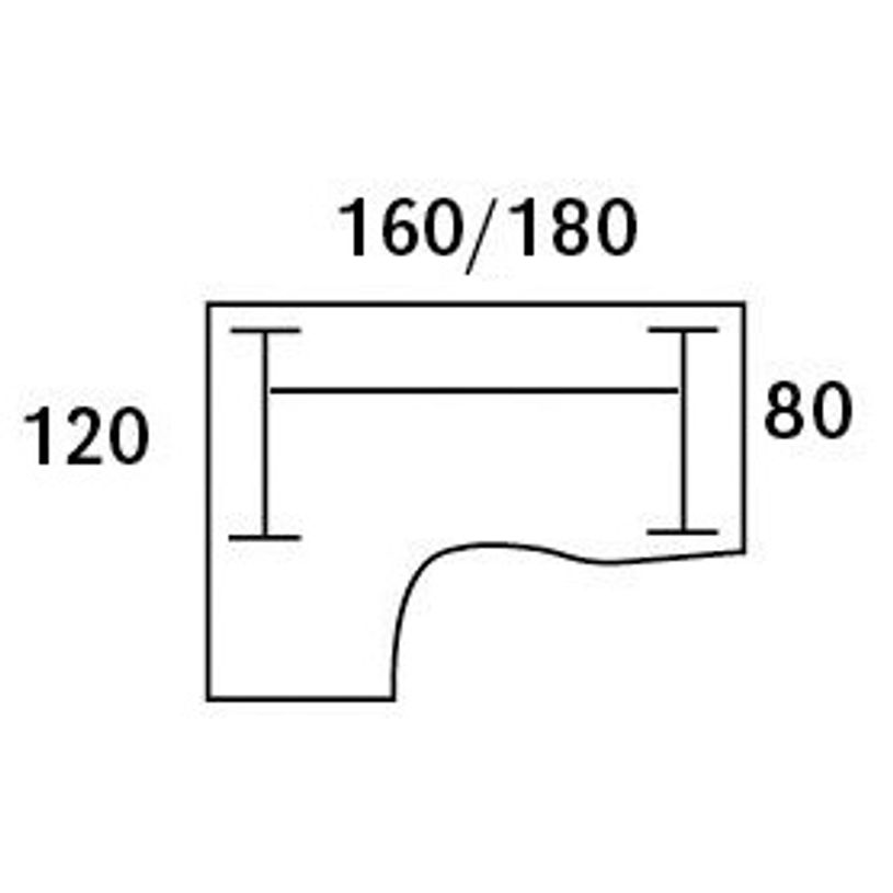 0404000123309-Bureau compact LOFTER - L160 cm - Retour à gauche - Plateau imitation Merisier - pied Carbone - (pied de renfort obligat-P_400012330_2-1