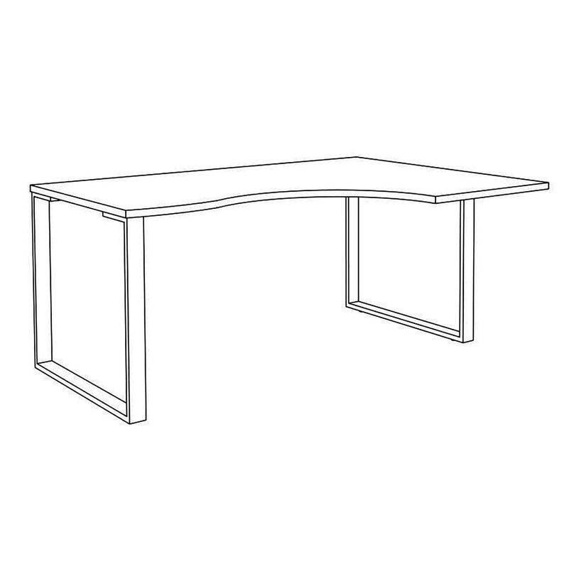 0404000123415-Bureau compact LOFTER - L180 cm - Retour à droite - Plateau imitation Hêtre - pied Blanc - (pied de renfort obligat-P_400012341_4-1