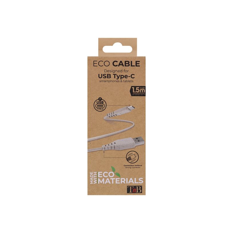3303170099889-T'nB Eco - Câble USB 2.0 vers USB type-C - 1.5 m -  sable-P_400013488_2-2