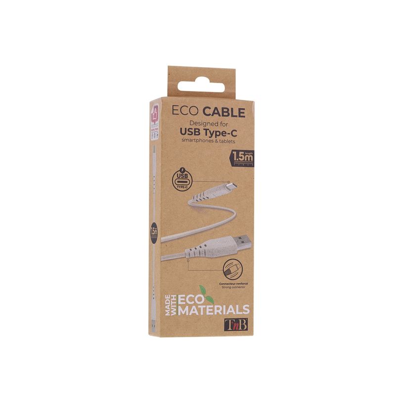 3303170099889-T'nB Eco - Câble USB 2.0 vers USB type-C - 1.5 m -  sable-P_400013488_3-3