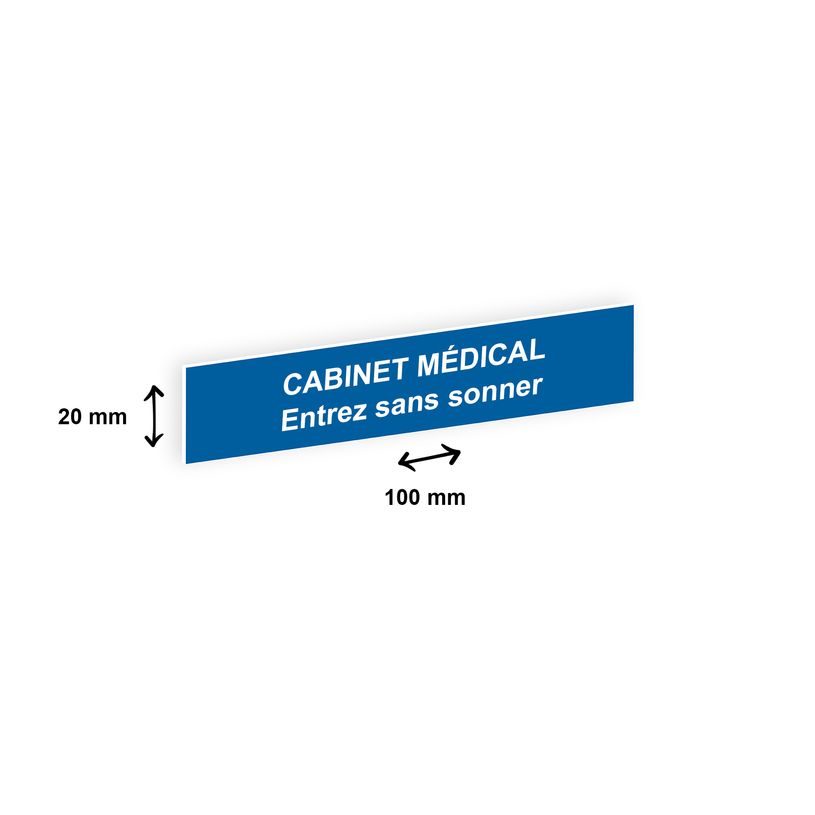 0404000135296-Plaque boîte à lettres personnalisée avec votre texte - 100 x 20 mm - bleue - adhésiv