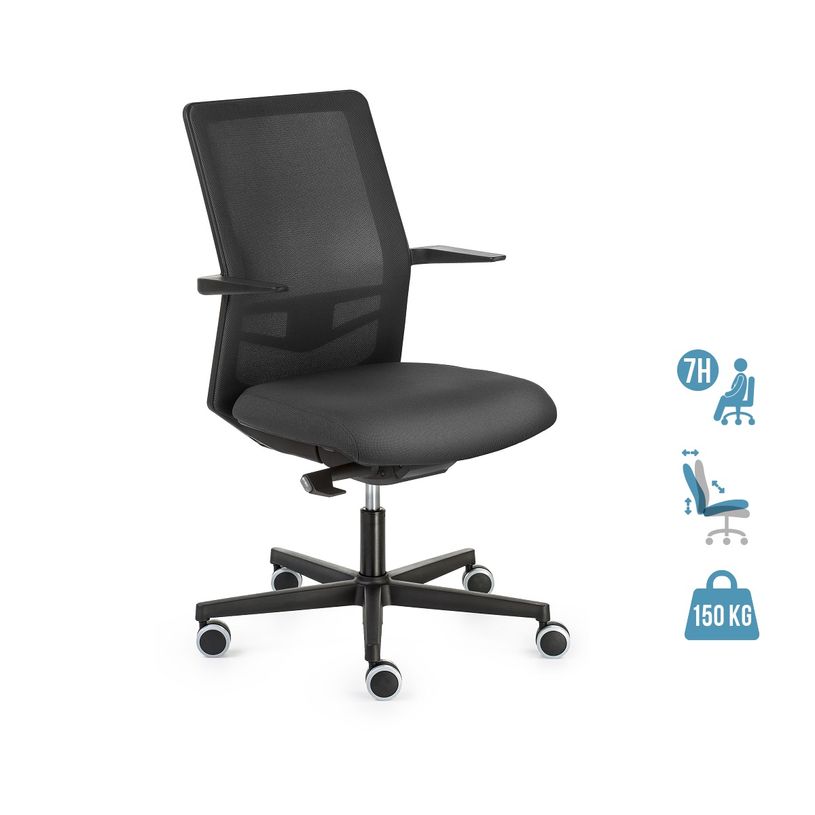 0404000142140-Fauteuil de bureau EQUIS - accoudoirs en option - dossier anthracite siège noir-P_400014214_1-0