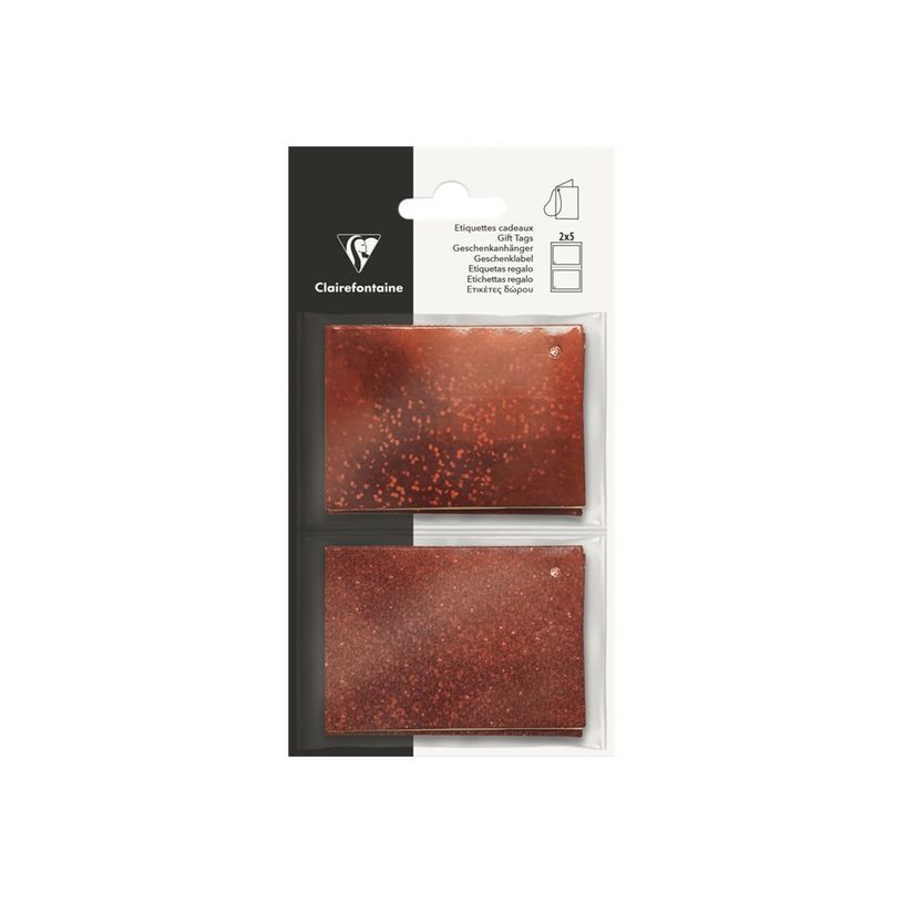3329686170713-Clairefontaine - 10 Étiquettes cadeau - holographique/paillettes rouge - 8 x 16 cm-P_405110253_1-0