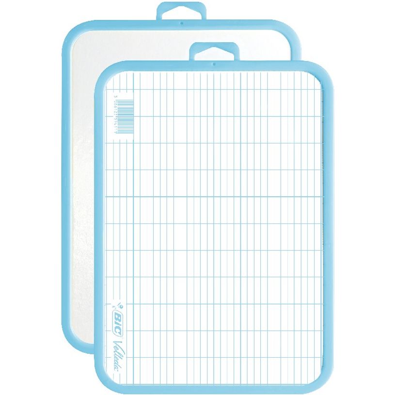 3086123594111-BIC - Ardoise Velleda blanche - 19 x 26 cm - double face grands carreaux (seyes) - cadre b-P_405111910_1-0