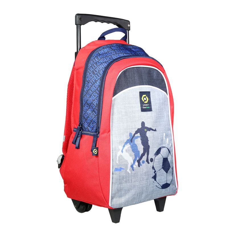 3666311006642-Sac à dos à roulettes Ligue 1 - 1 compartiment - gris - Bagtrotter-P_405114088_1-0
