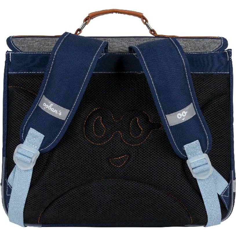 3662498003573-Cartable Ooban's Skate - 35 cm - 2 compartiments - gris chiné/bleu - Oberthur-P_405114302_4-3