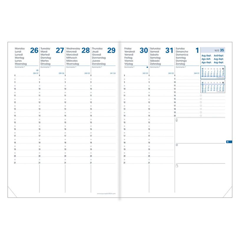 3371010480012-Agenda Club President avec répertoire - 1 semaine sur 2 pages - 21 x 27 cm - bleu marine -P_405114975_2-1