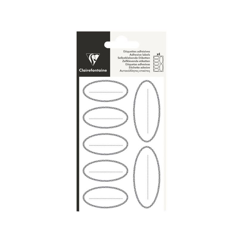 3329686170607-Clairefontaine - 28 Étiquettes ovales - 28,8 x 16 cm - argent-P_405115501_2-0