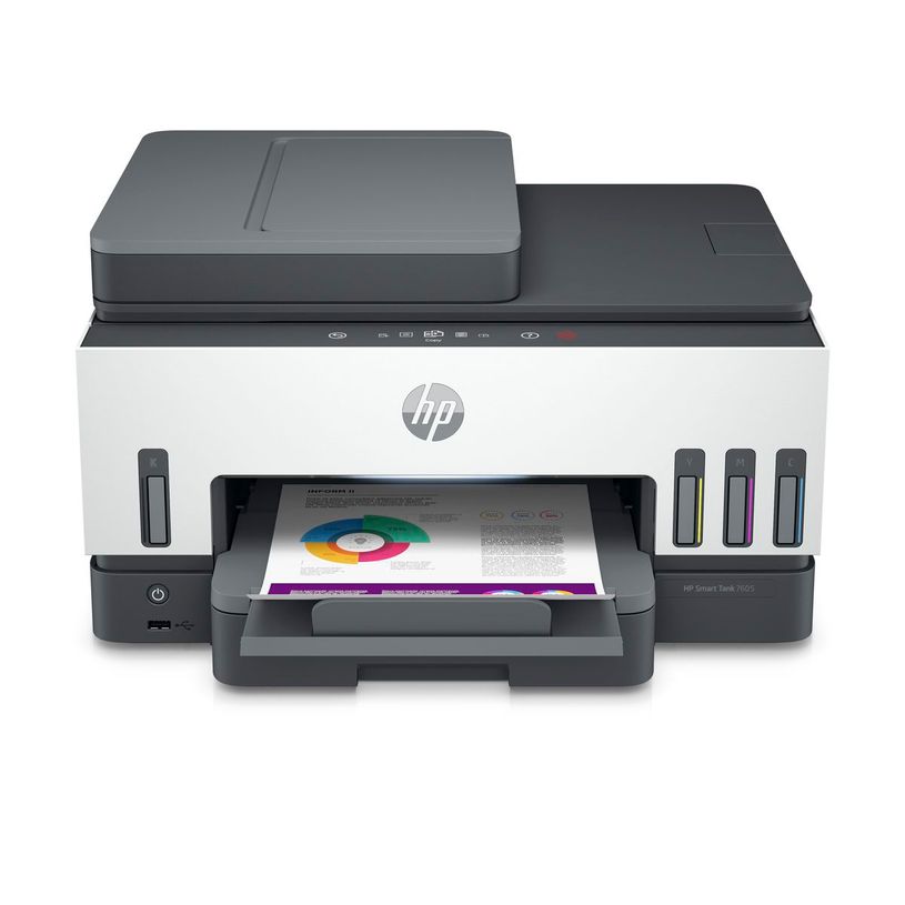 195908302643-HP Smart Tank 7605 All-in-One - Imprimante multifonctions - couleur - jet d'encre - rechargeable - Letter A (216 x 279 mm)/A4 (210 x 297 mm) (original) - A4/Legal (support) - jusqu'à 13 ppm (copie) - jusqu'à 15 ppm (impressio-P_405116672_1-0