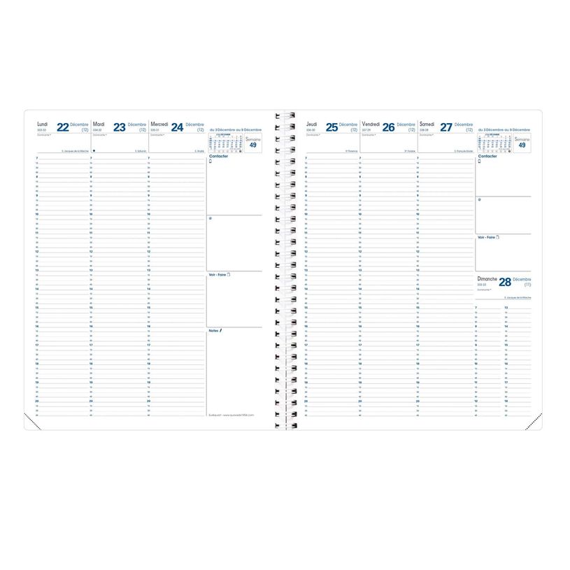 3371010475735-Agenda Club Eurequart - 1 semaine sur 2 pages - 24 x 30 cm - sauge - Quo Vadis--1
