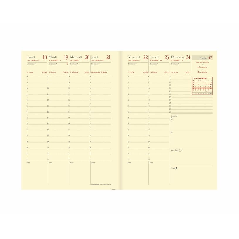 3371010483181-Agenda Soho Affaires Prestige avec répertoire - 1 semaine sur 2 pages - 10 x 15 cm - bleu acier - Quo --1