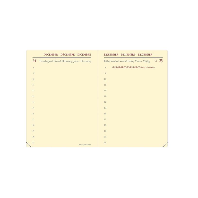 3371010450060-Agenda Miniday Soho - 1 jour par page - 7 x 10 cm - papier ivoire - rouge - Quo Vadis--1