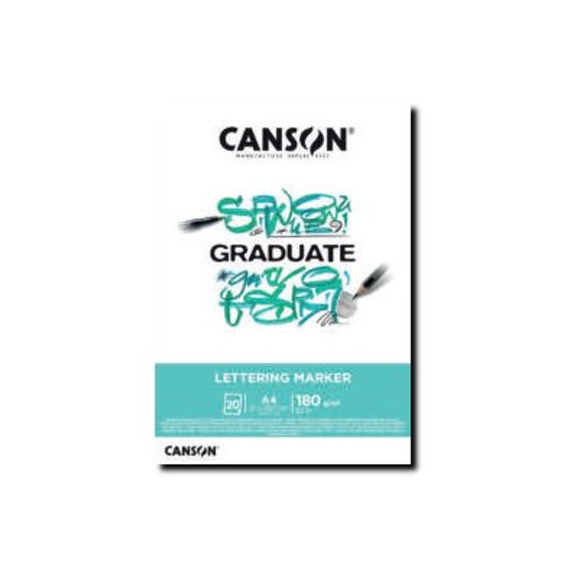 3148950060709-Canson Graduate Lettering Marker - Bloc dessin - 20 feuilles - A4 - 180 gr-P_405121854_1-0