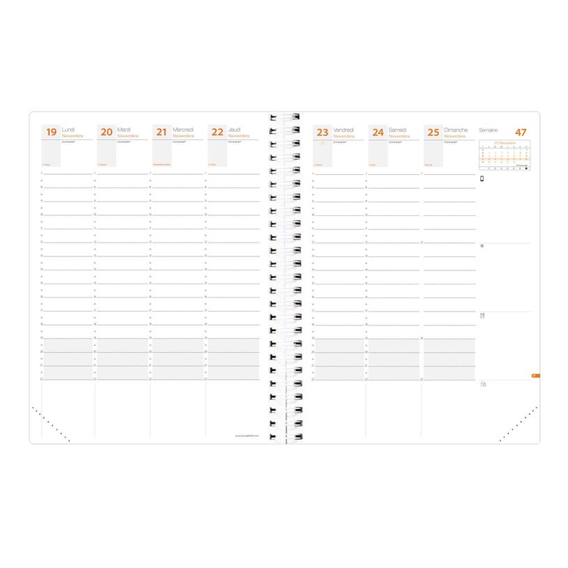 3371010386727-Agenda spiralé à élastique Time & Life XLarge - 1 semaine sur 2 pages - 21 x 27 cm - noir - Quo Vadi--2