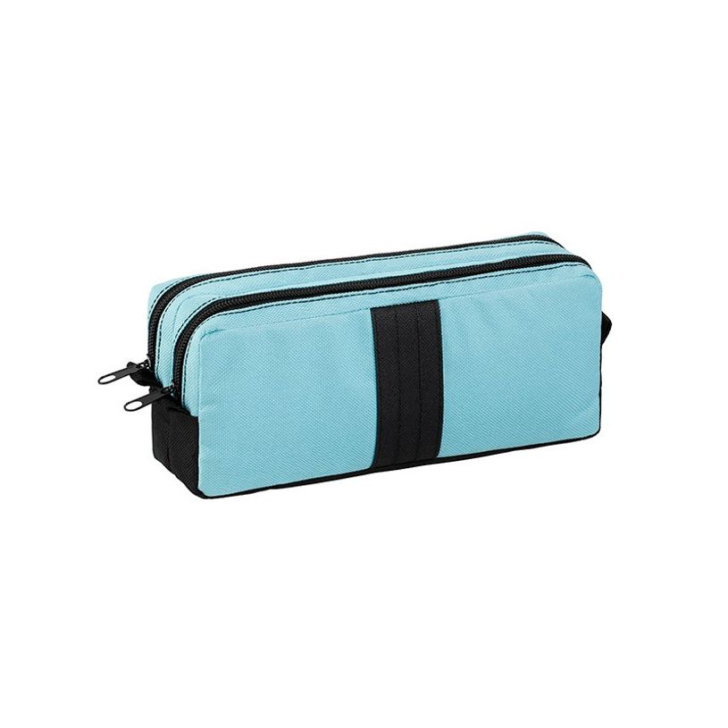 3135250993493-Trousse rectangulaire Double Stripe - 2 compartiments - bleu - Viquel-P_405128730_1-0