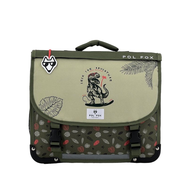 3663842007803-Cartable réversible Dino Kaki 35 cm - 1 compartiment - dinosaure - Pol Fox-P_405129110_2-1