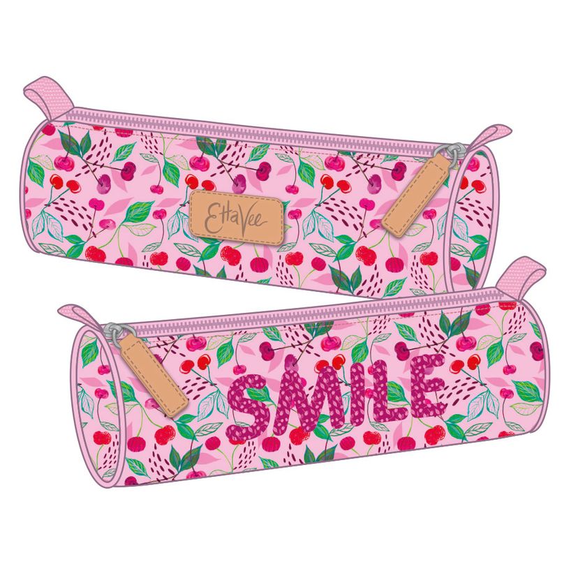 3661507228556-Trousse ronde EttaVee Smile - 1 compartiment - rose - Kid'Abord-P_405129208_1-0