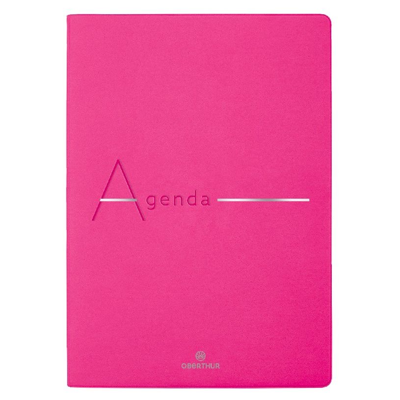 3664447144962-Agenda Bora 16 mois - 1 semaine sur 2 pages - 15,5 x 21,5 cm - fuchsia lisse - Oberthur-P_405131992_1-0