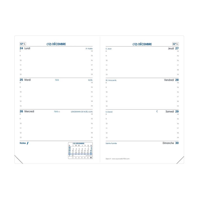 3371010481064-Agenda Impala Sapax - 1 semaine sur 2 pages - 10 x 15 cm - bleu océan - Quo Vadis--1