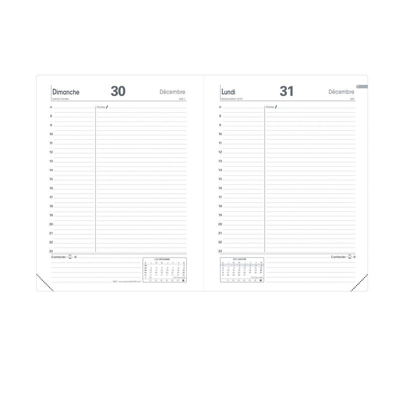 3371010481200-Agenda Impala ABP2 - 1 jour par page  - 12 x 17 cm - bleu océan - Quo Vadis--1