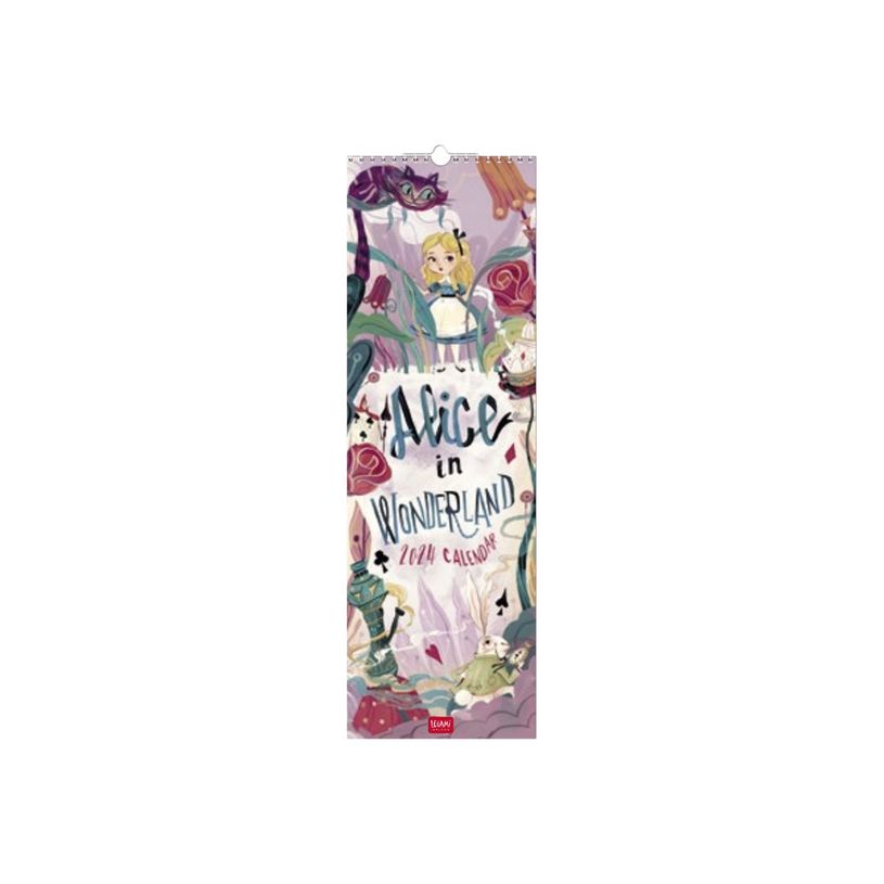 8051128759662-Legami - Calendrier mensuel 2024 - 16 x 49 cm - Alice au Pays des merveilles-P_405143119_1-0