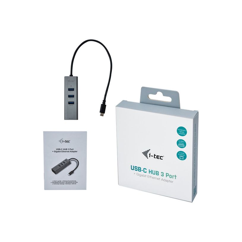 8595611701887-i-Tec USB-C Metal - Hub - 3 x SuperSpeed USB 3.0 + 1 x 10/100/1000 -P_405145507_1-3