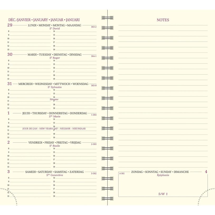 3660942082761-Agenda de poche spiralé Végétal Espace 16S - 1 semaine sur 2 pages -  9 x 16 cm - bleu - Exacompta--1