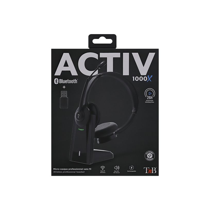3303170111154-T'nB ACTIV 1000X - Casque sans fil avec micro - bluetooth - noir-P_405147312_2-2