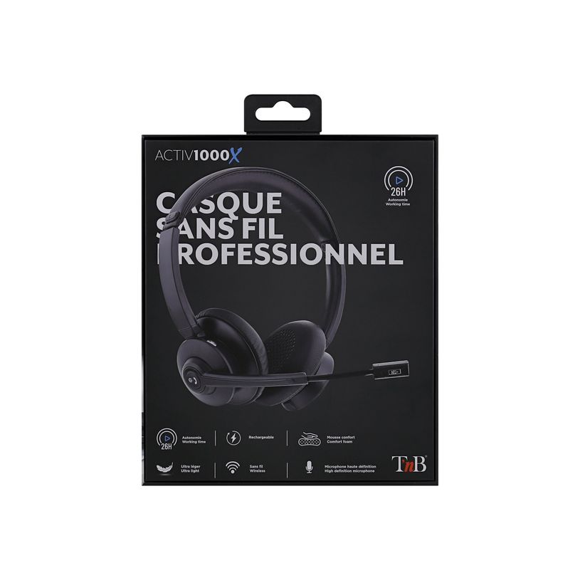 3303170111154-T'nB ACTIV 1000X - Casque sans fil avec micro - bluetooth - noir-P_405147312_3-3