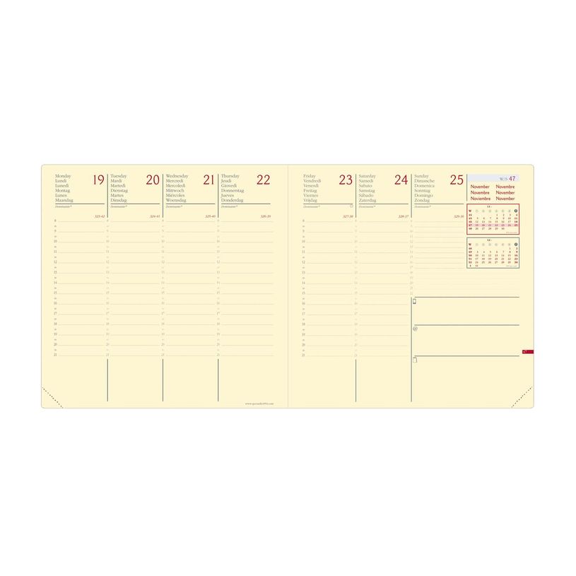 3371010500857-Agenda à élastique Silk Executif Prestige - 1 semaine sur 2 pages - 16 x 16 cm - vert - Quo Vadis--1