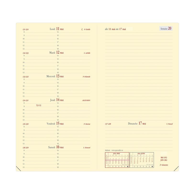 3371010498857-Agenda Marlow Italnote avec répertoire - 1 semaine sur 2 pages - 8,8 x 17 cm - camel - Qu-P_405148587_2-1