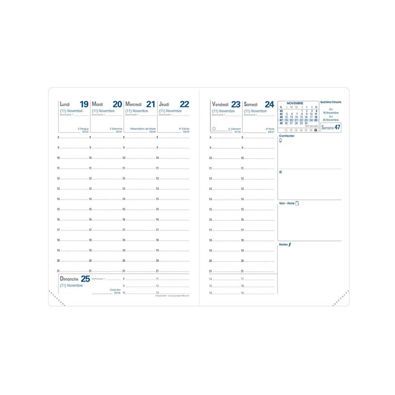 3371010480739-Agenda de poche Impala Randonnée - 1 semaine sur 2 pages - 9 x 12,5 cm - bleu océan - Quo Vadis--1