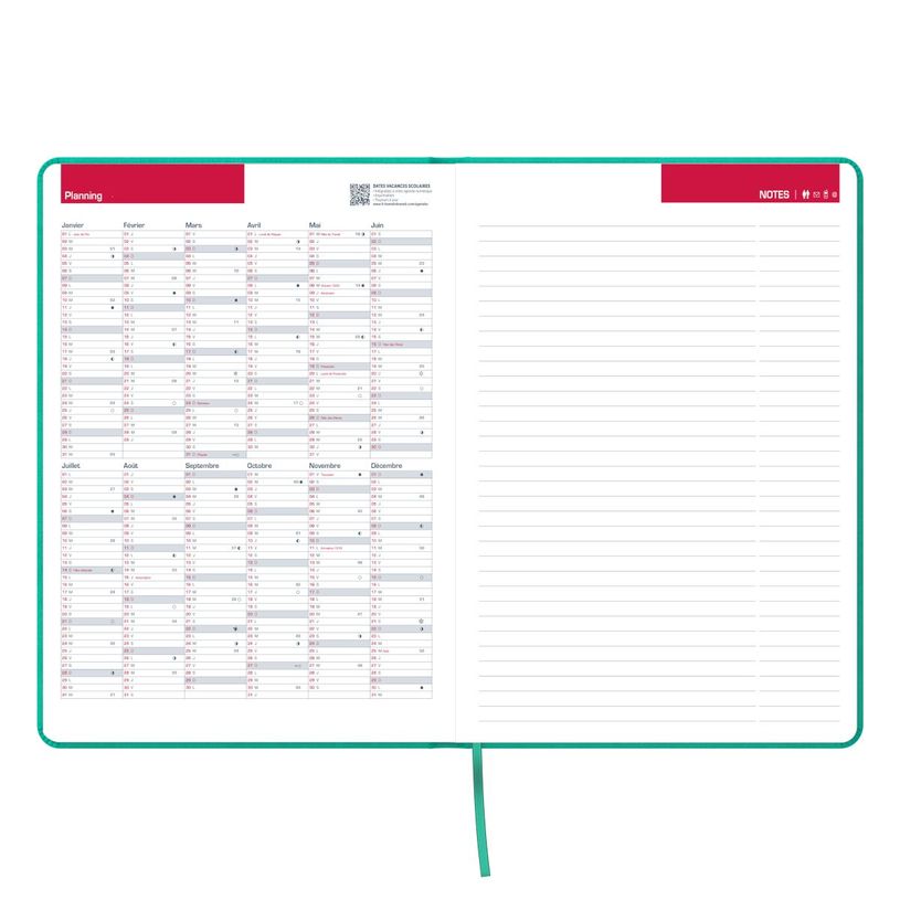 3147280267918-Agenda à élastique Signature - 1 semaine sur 2 pages - 21 x 27 cm - bleu - Oxford--1