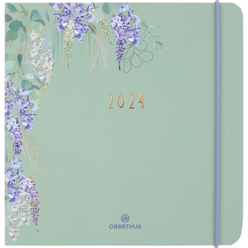 3664447158174-Agenda Giverny - 1 semaine sur 2 pages - 16 x 16 cm - vert - Oberthur-P_405149277_1-0