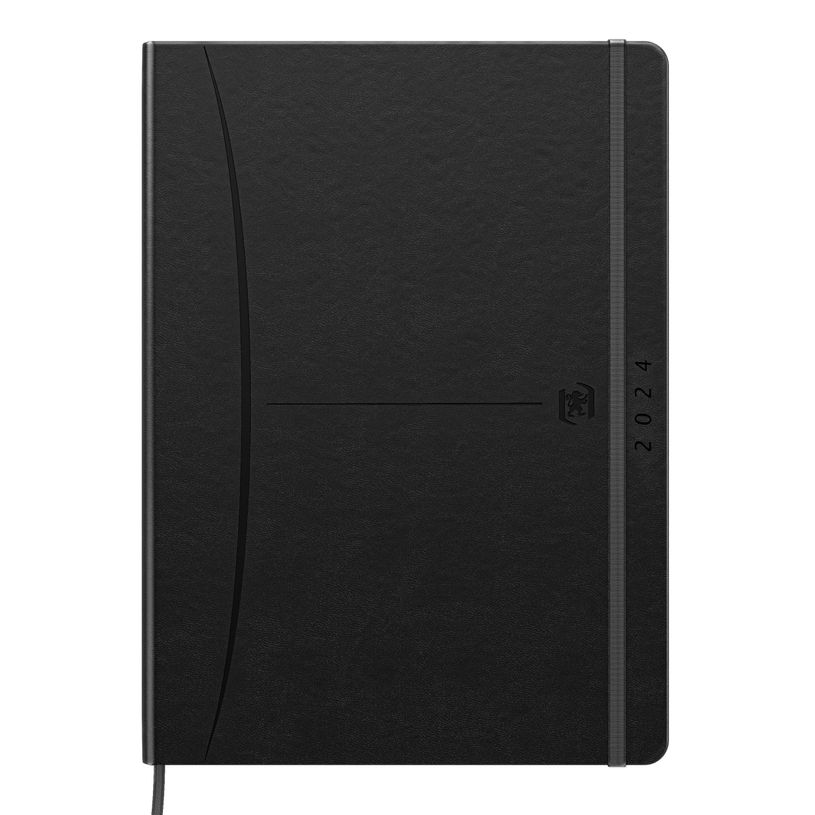 3147280261855-Agenda à élastique Signature - 1 semaine sur 2 pages - 18 x 25 cm - noir - Oxford-P_405149658_1-0