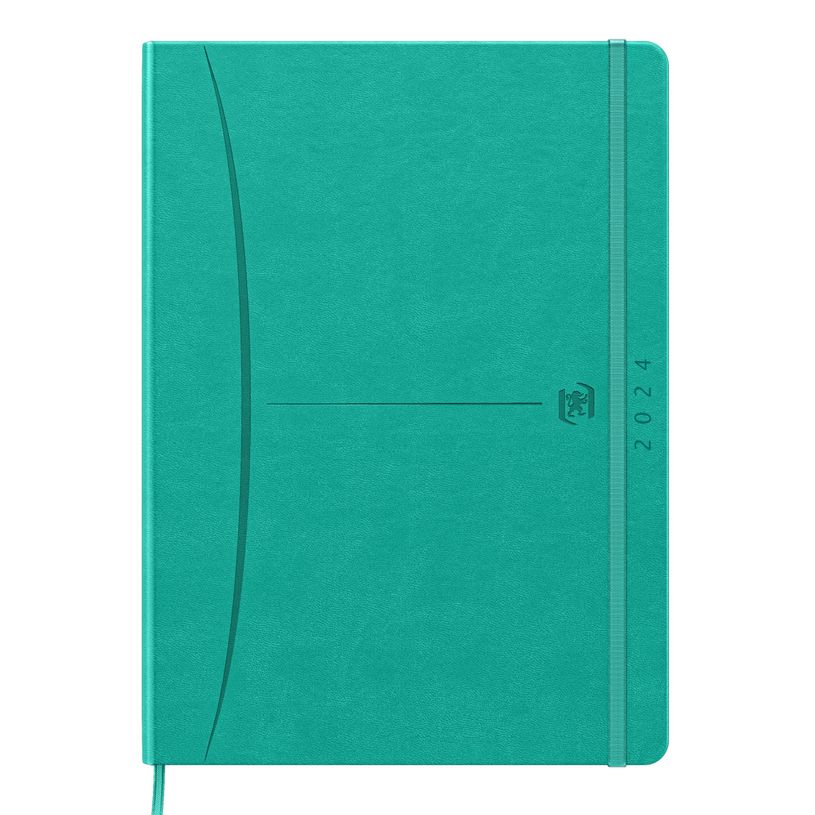 3147280261848-Agenda à élastique Signature - 1 semaine sur 2 pages - 18 x 25 cm - turquoise - Oxford-P_405149659_1-0