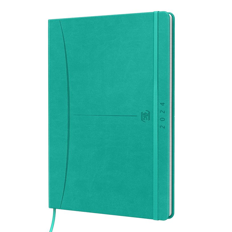 3147280261848-Agenda à élastique Signature - 1 semaine sur 2 pages - 18 x 25 cm - turquoise - Oxford-P_405149659_2-1