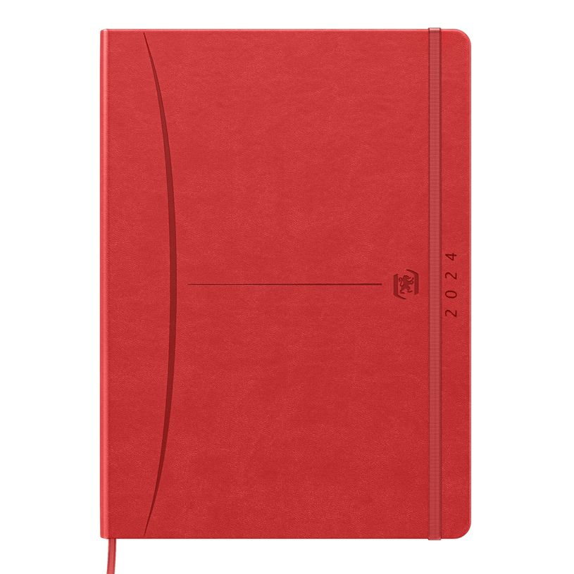 3147280261817-Agenda à élastique Signature - 1 semaine sur 2 pages - 18 x 25 cm - rouge - Oxford-P_405149660_1-0
