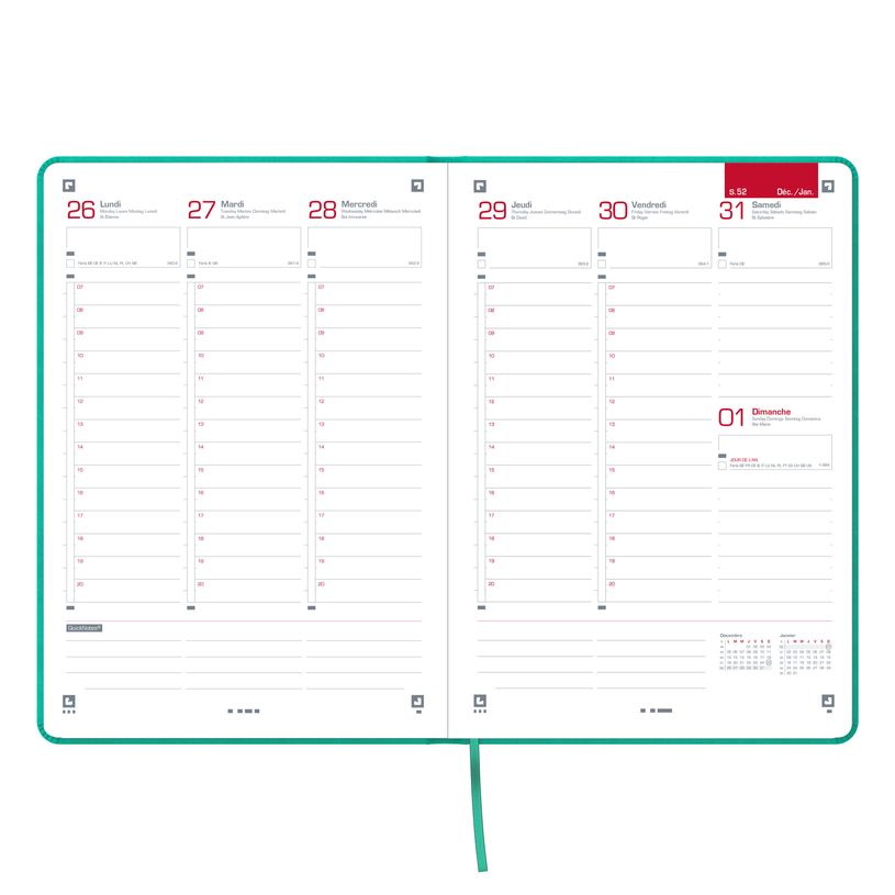 3147280261817-Agenda à élastique Signature - 1 semaine sur 2 pages - 18 x 25 cm - rouge - Oxford-P_405149660_3-2