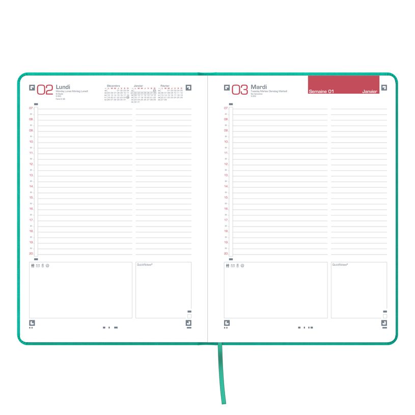 3147280268014-Agenda à élastique Signature - 1 jour par page - 15 x 21 cm - turquoise - Oxford-P_405149664_2-1