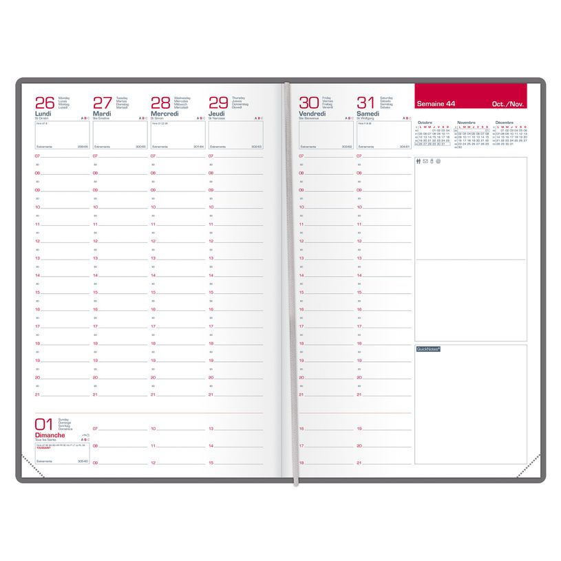 3147280267536-Agenda Swing - 1 semaine sur 2 pages - 16 x 24 cm - noir - Oxford-P_405149687_2-1