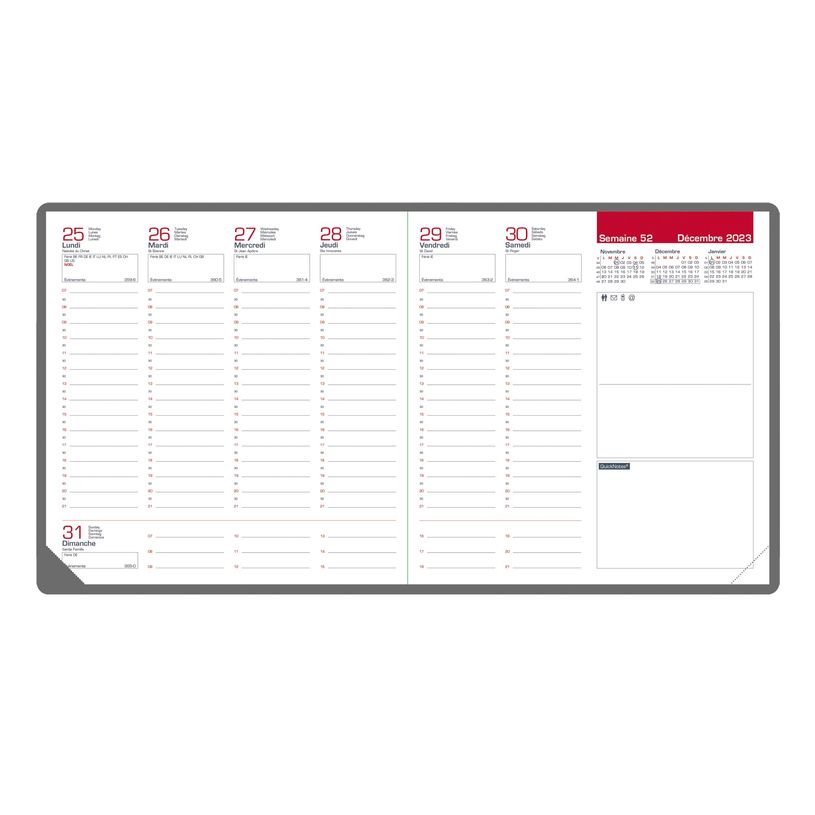 3147280268137-Agenda Voyage - 1 semaine sur 2 pages - 16 x 16 cm - marron - Oxford-P_405149711_2-1