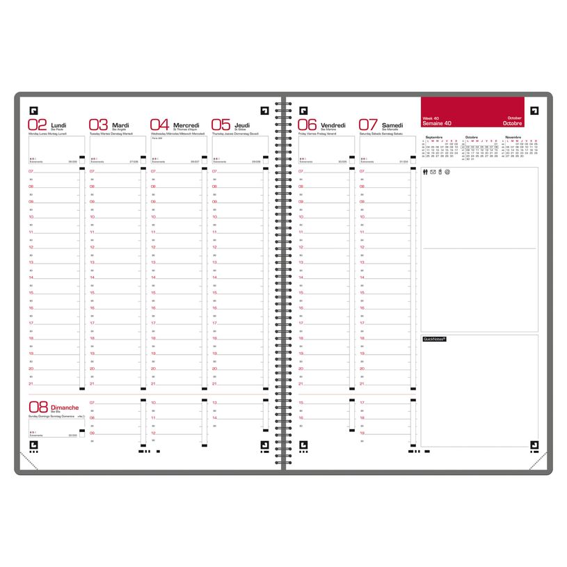 3147280261688-Agenda spiralé Voyage - 1 semaine sur 2 pages - 15 x 21 cm - rouge - Oxford-P_405149726_2-1