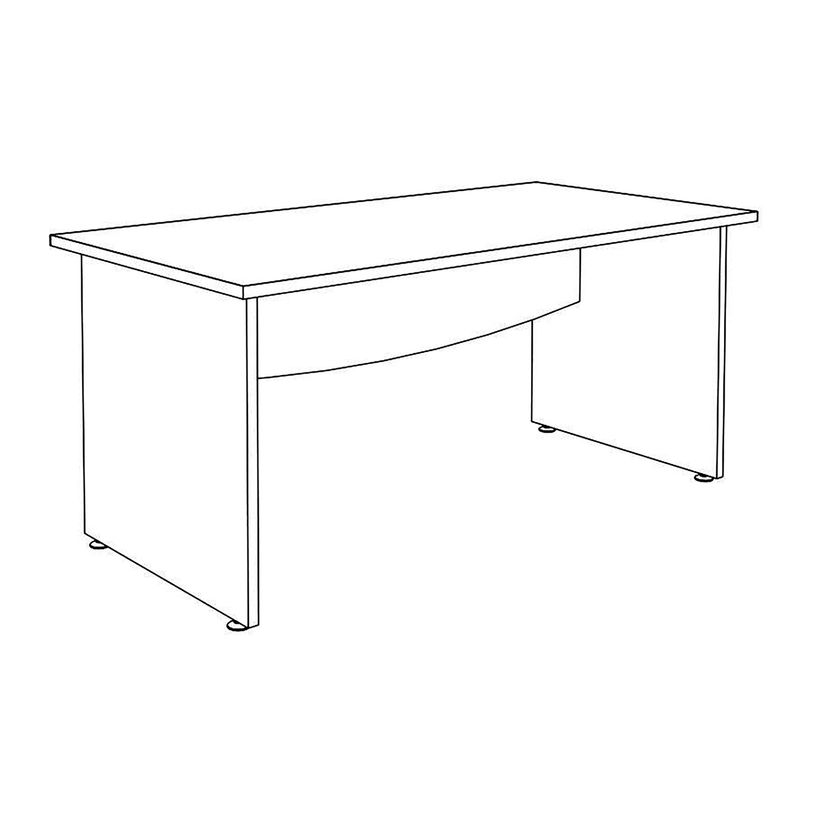 3253310426368-Bureau droit DUAL - L160 - Pieds alu - plateau imitation noyer-P_405152154_6-5