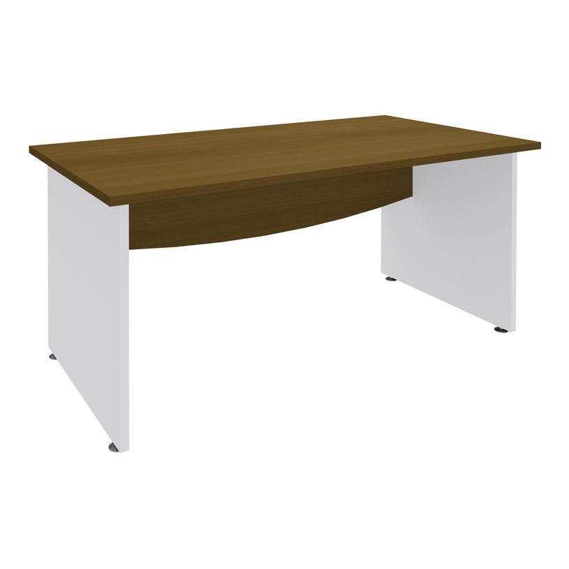 3253310263086-Bureau droit DUAL - L180 - Pieds blanc - plateau imitation noyer-P_405152159_1-0