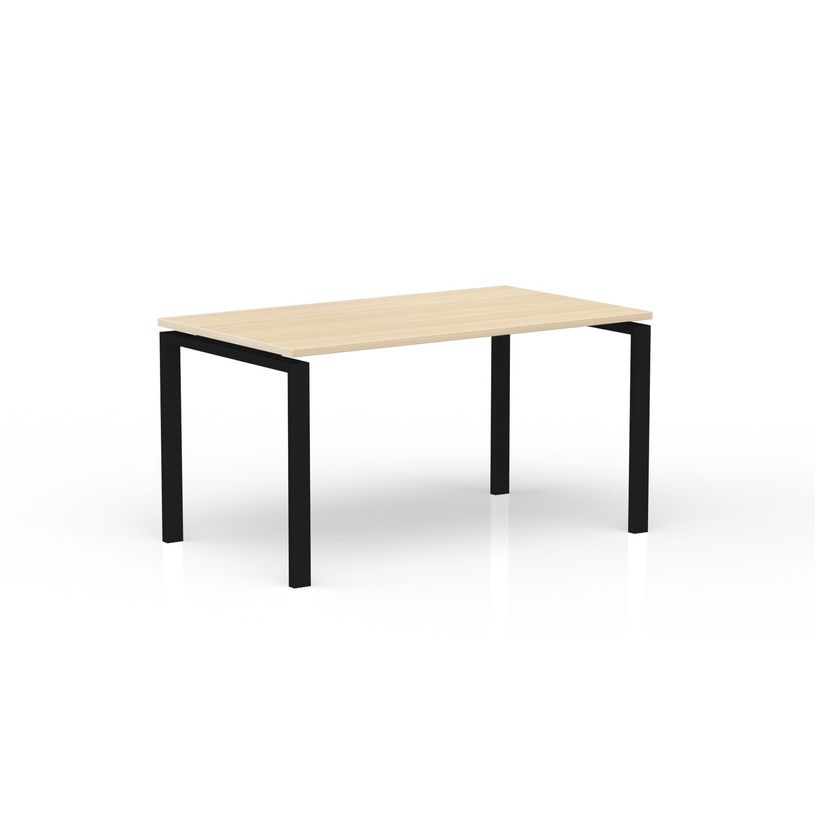 3617350005554-Bureau CONECT - L180 x P80 cm - plateau imitation chêne clair - pieds noirs-P_405153651_1-0
